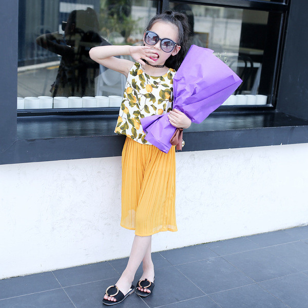 Модерен детски комплект за момичета от две части  - два цвята