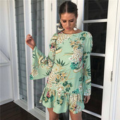 ХИТ Модерна дамска блуза с флорални мотиви в зелен цвят