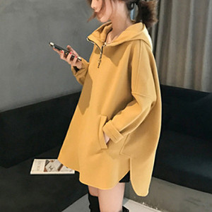 Модерен дамски суичър с цип в четири цвята