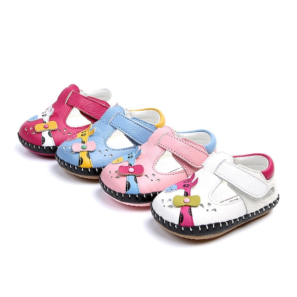 Бебешки сандали за момичета с анимация в розов,син.бял и червен цвят