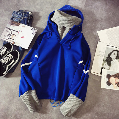 Дамски небрежен суичър в три цвята с бели кантове