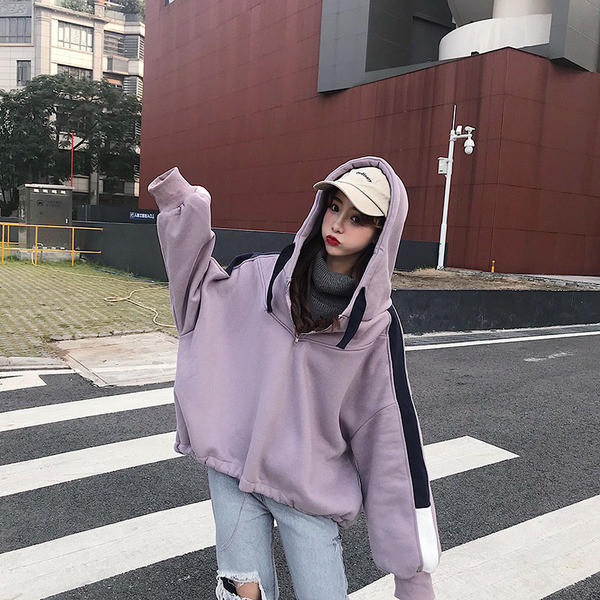 Ежедневен дамски плътен суичър в два цвята