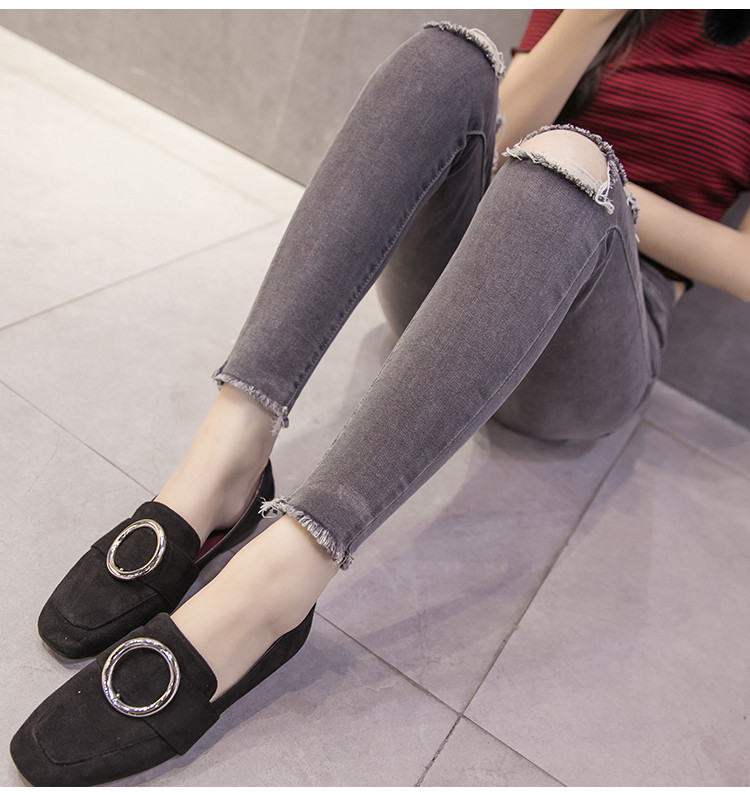 Дамски модерни дънки с джобове Slim модел 