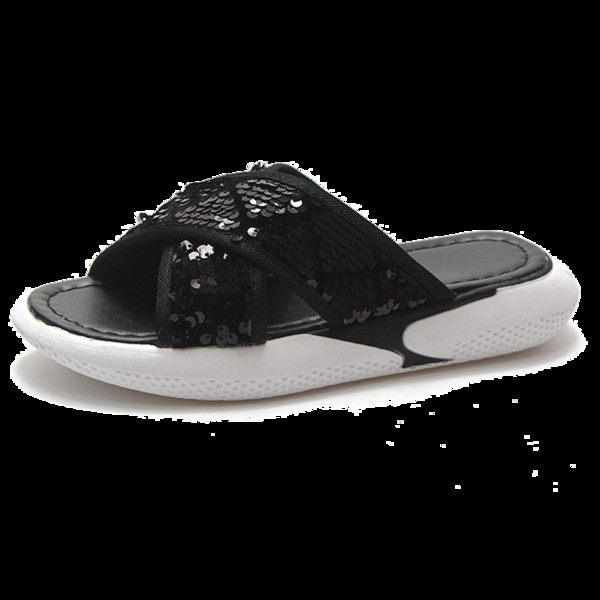 Модерни дамски чехли с пайети в два цвята