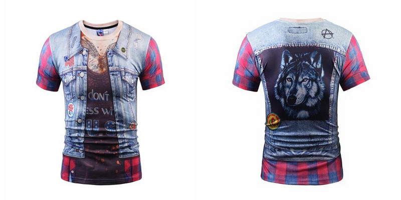 Мъжка тениска с къс ръкав и 3D апликация