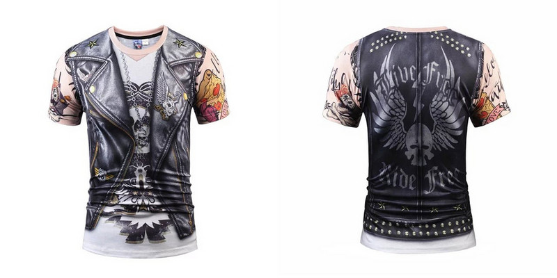 Мъжка тениска с къс ръкав и 3D апликация