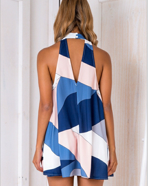 Лятна дамска цветна рокля широк модел 