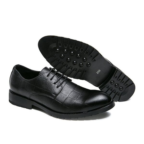 Мъжки официални обувки с връзки в сив и черен цвят