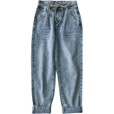 Női alkalmi farmer széles modell kék színben