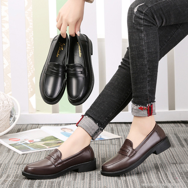 Стилни дамски мокасини от еко кожа в черен и кафяв цвят