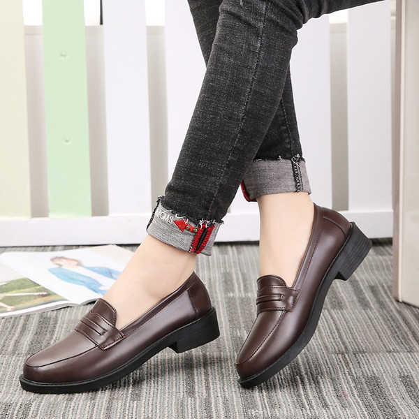 Стилни дамски мокасини от еко кожа в черен и кафяв цвят