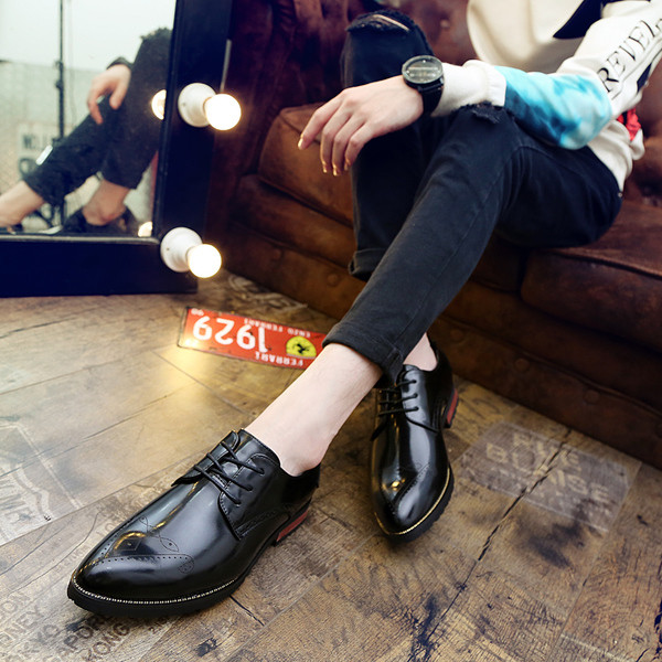 Мъжки официални обувки в няколко цвята от еко кожа