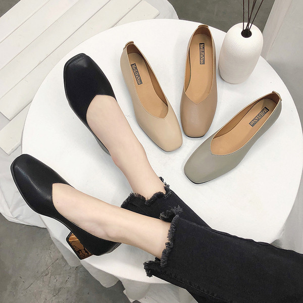 Модерни дамски мокасини с дебел ток в няколко цвята