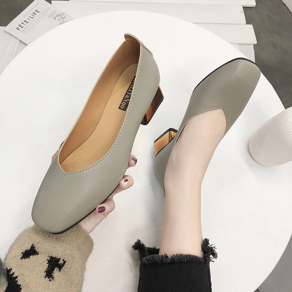 Модерни дамски мокасини с дебел ток в няколко цвята