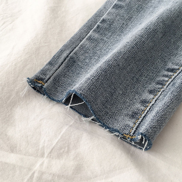 Дамски ежедневни дънки с висока талия и джобове 