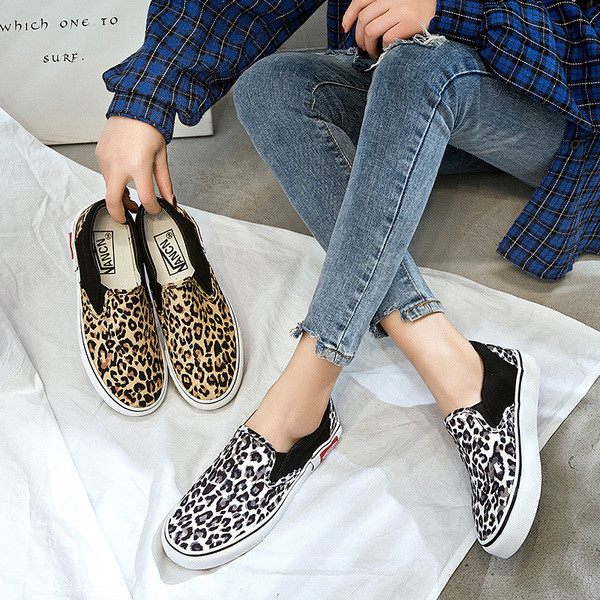 Mocasini casual dama cu model leopard in doua culori