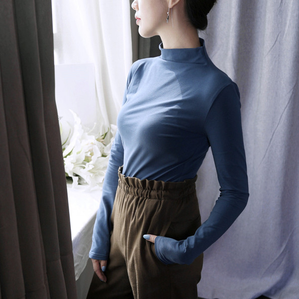 Bluză casual de damă cu guler în formă de O în diferite culori