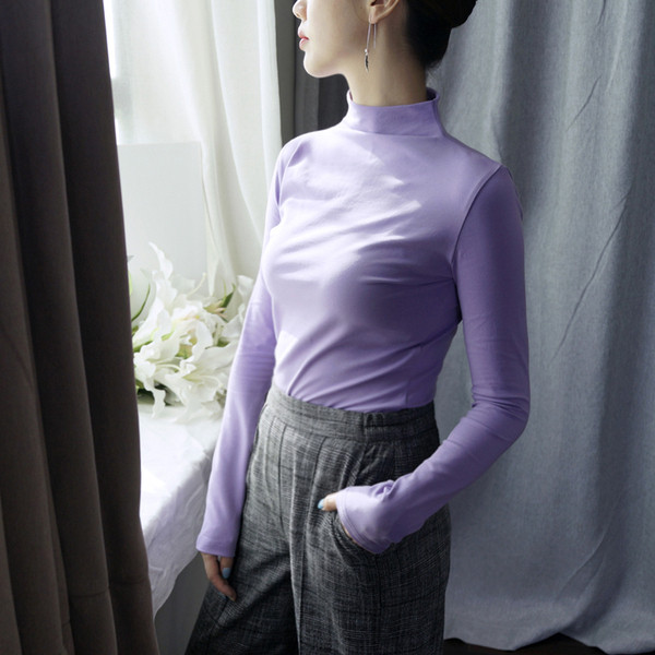 Bluză casual de damă cu guler în formă de O în diferite culori