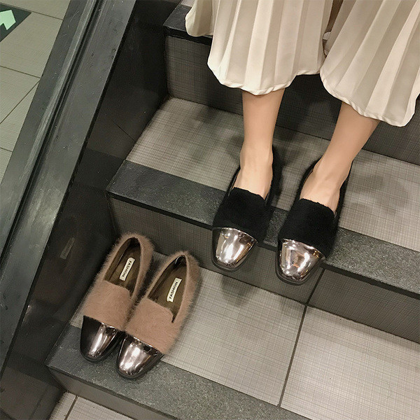 Mocasini moderni de dama in doua culori