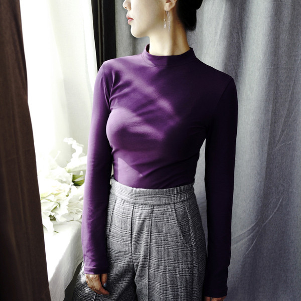 Bluză de damă subțire cu mâneci lungi în patru culori