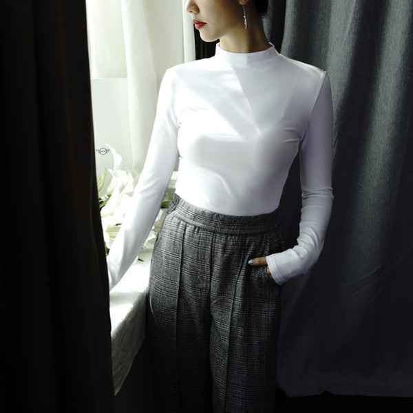 Bluză de damă subțire cu mâneci lungi în patru culori