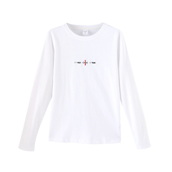 Bluză casual de damă cu guler în formă de O în alb-negru