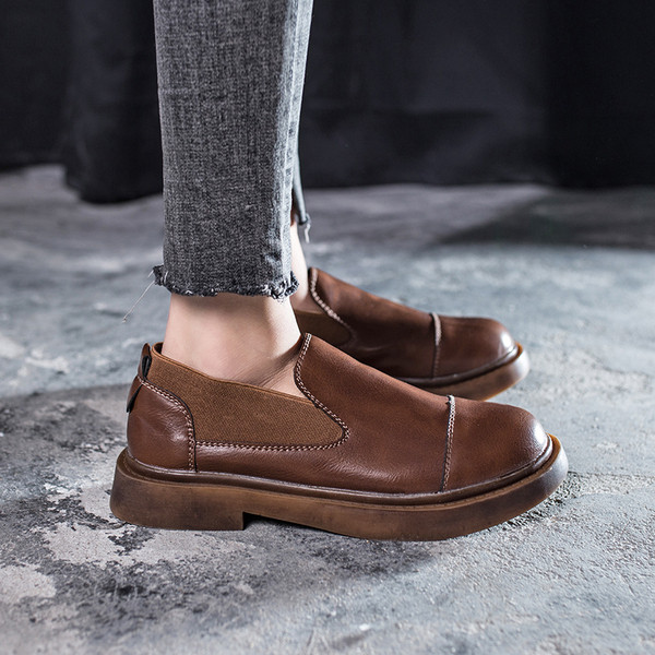 Mocasini eleganti de dama din piele ecologica de culoare maro si negru