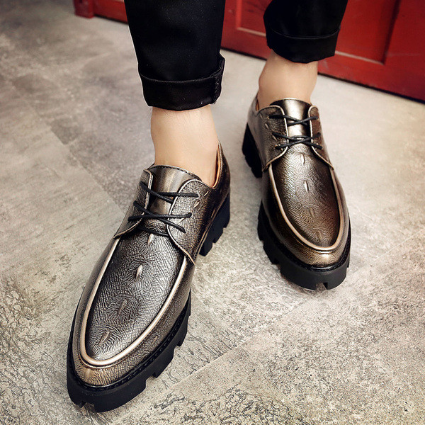 Pantofi barbati eleganti cu talpa inalta si sireturi in mai multe culori