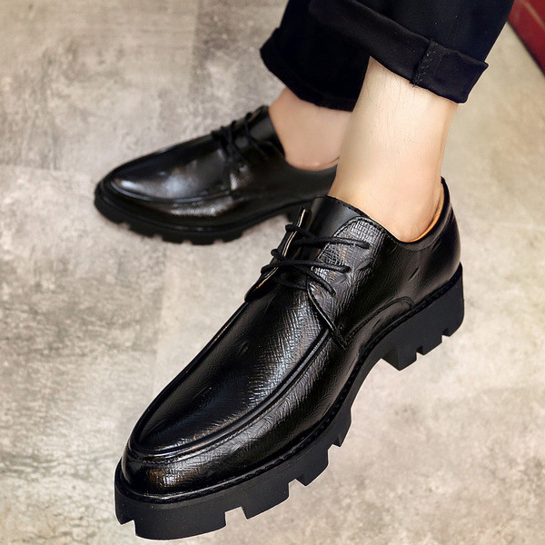 Pantofi barbati eleganti cu talpa inalta si sireturi in mai multe culori