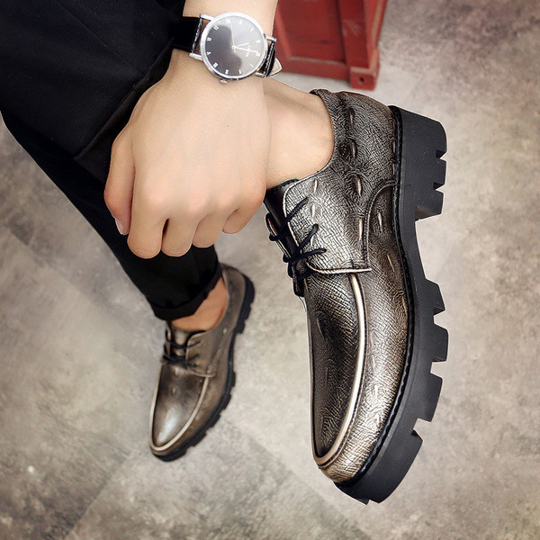 Pantofi barbati eleganti cu talpa inalta si sireturi in mai multe culori