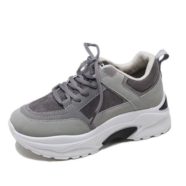 Tenisi casual dama cu talpa aspra in gri si bej