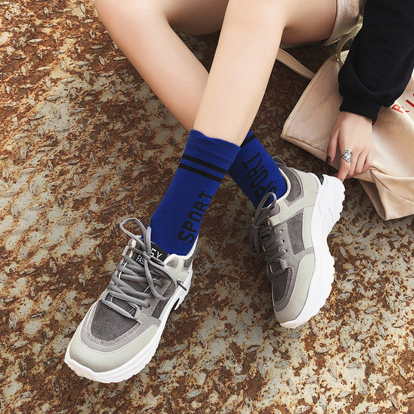 Tenisi casual dama cu talpa aspra in gri si bej