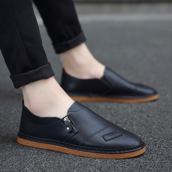 Mocasini eleganti pentru barbati din piele ecologica cu fermoar