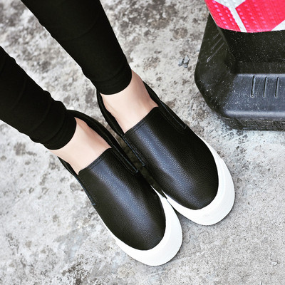 Mocasini moderni de dama din piele ecologica alb-negru