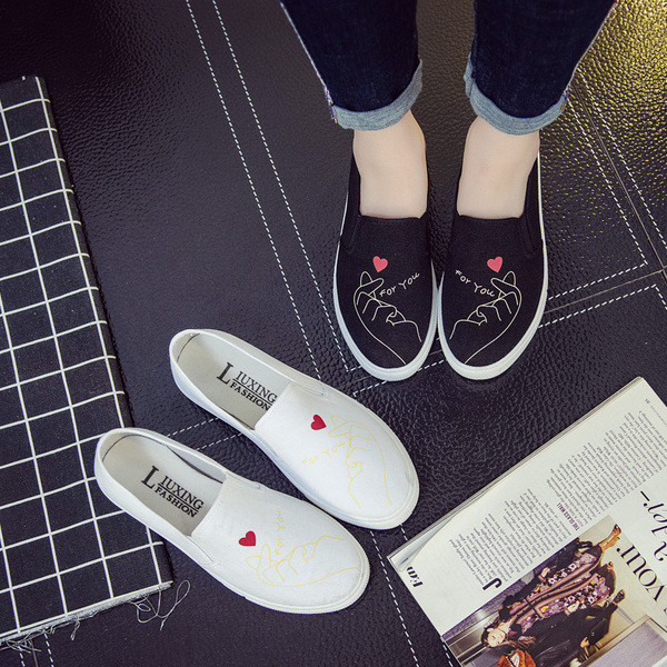 Mocasini casual dama cu aplicatie alb-negru