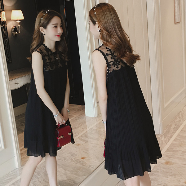 Rochie de dama eleganta cu dantela in negru si roz