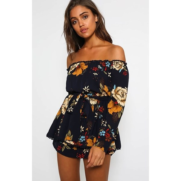 Μοντέρνα γυναικεία ολόσωμη φόρμα  με φυτικά μοτίβα σε δύο χρώματα