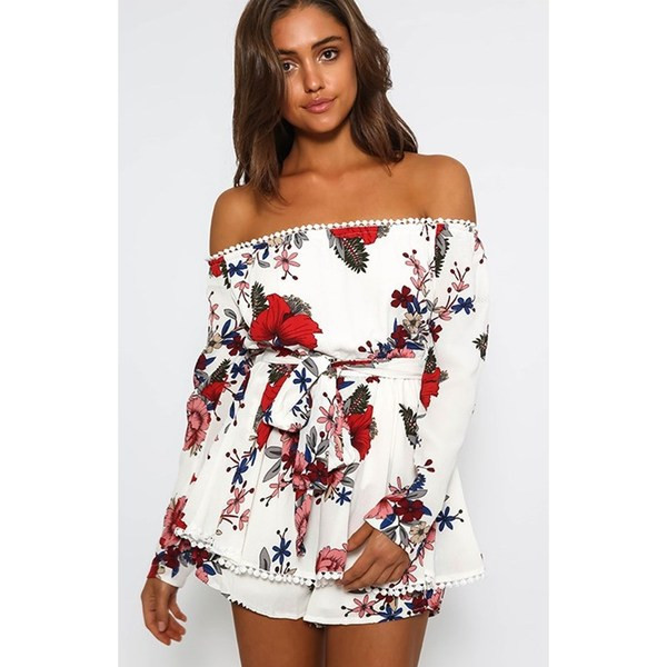 Μοντέρνα γυναικεία ολόσωμη φόρμα  με φυτικά μοτίβα σε δύο χρώματα