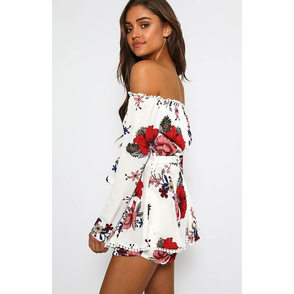 Μοντέρνα γυναικεία ολόσωμη φόρμα  με φυτικά μοτίβα σε δύο χρώματα