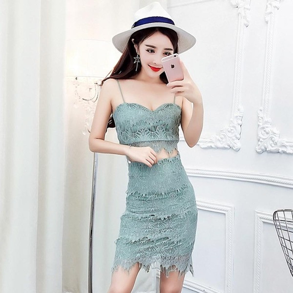 Set de dantelă de damă din două părți