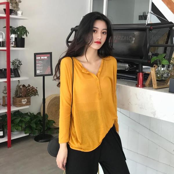 Γυναικεία φαρδιά μπλούζα με κουμπιά σε τρία χρώματα