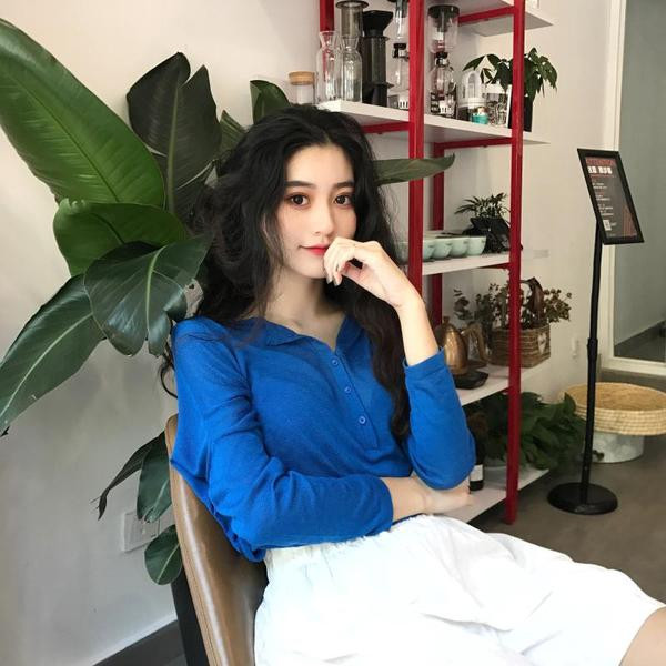 Γυναικεία φαρδιά μπλούζα με κουμπιά σε τρία χρώματα