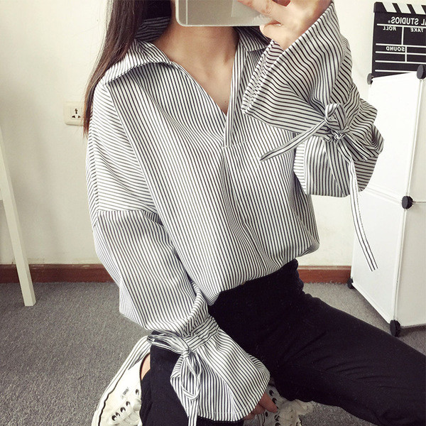 Camasa de dama model lat cu decolteu in V in trei culori