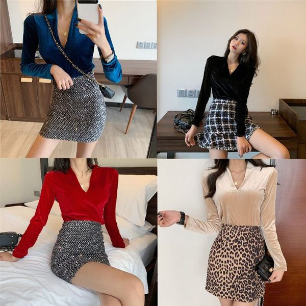 Κομψή γυναικεία μπλούζα με  V λαιμό σε διάφορα χρώματα