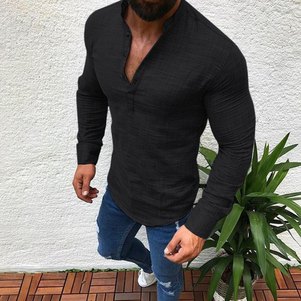 Καθημερινό ανδρικό  πουκάμισο  με μακριά μανίκια σε διάφορα χρώματα