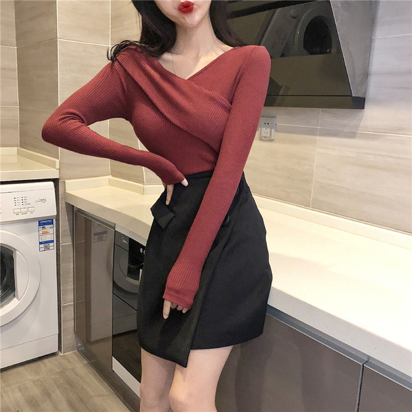 Modern női vastag blúz két színben