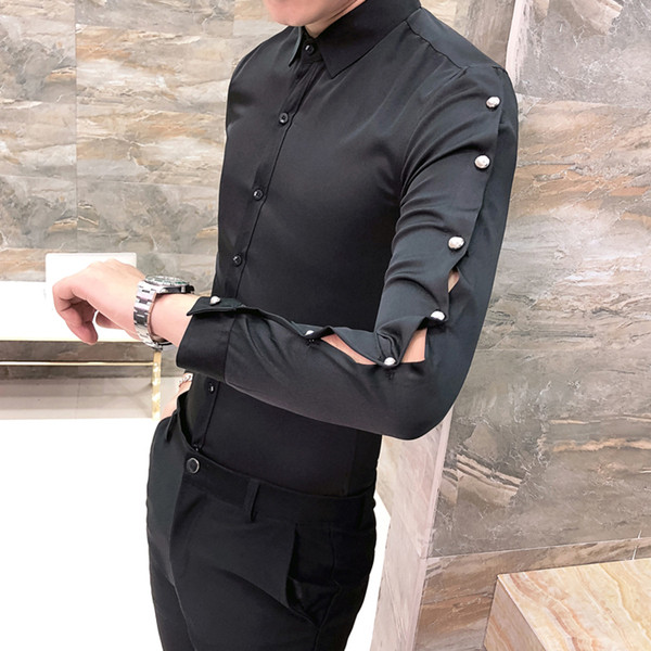 Aktuális férfi ing, ujjain gombos fehér és fekete színben