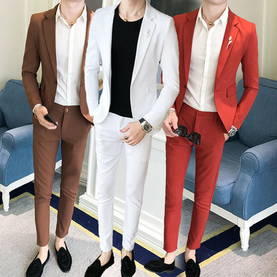 Elegant men`s two-piece suit in several colors