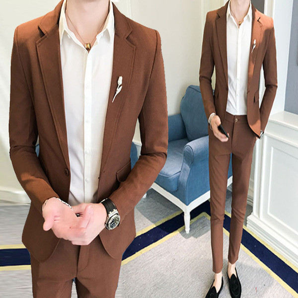 Елегантен мъжки костюм от две части в няколко цвята 