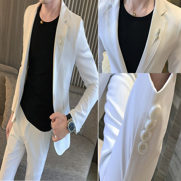 Елегантен мъжки костюм от две части в няколко цвята 